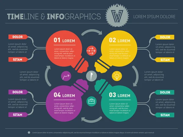 Concepto de negocio con cuatro opciones — Archivo Imágenes Vectoriales