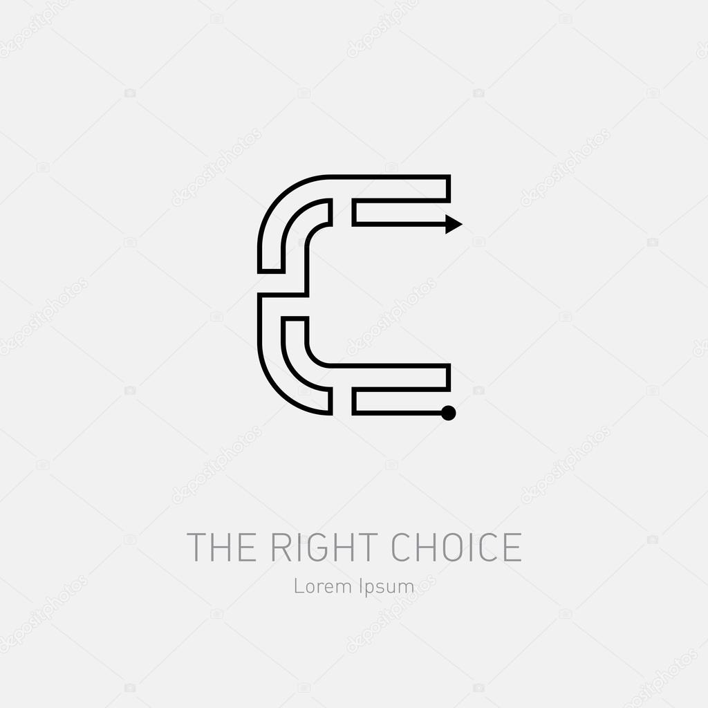Concept idea of right choice