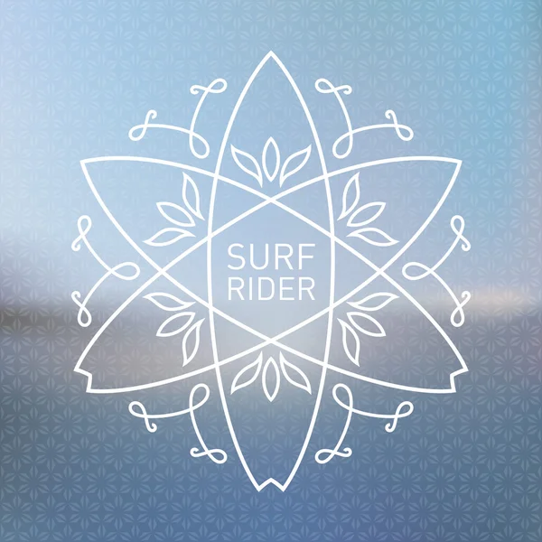 Plantilla de diseño con etiqueta de surf — Vector de stock
