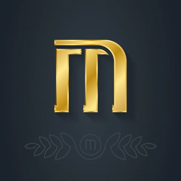 Letter M of nummer één. — Stockvector