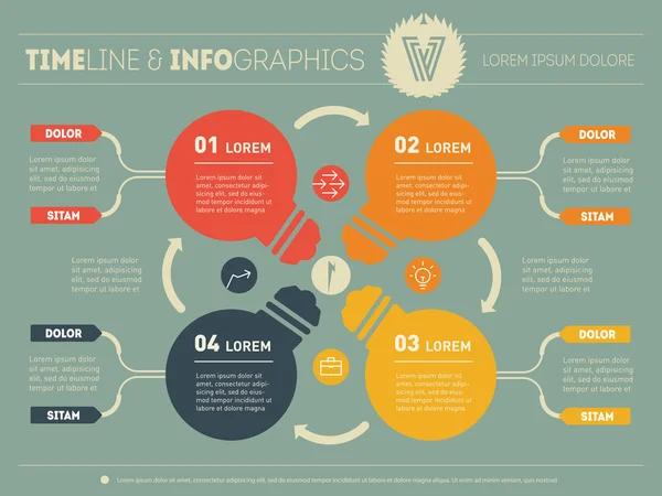 Templat Web untuk diagram lingkaran - Stok Vektor