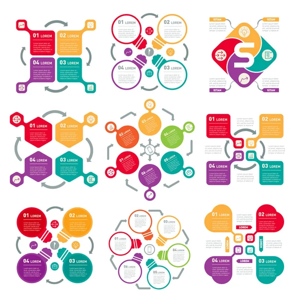 Modello Web per diagramma di cerchio — Vettoriale Stock