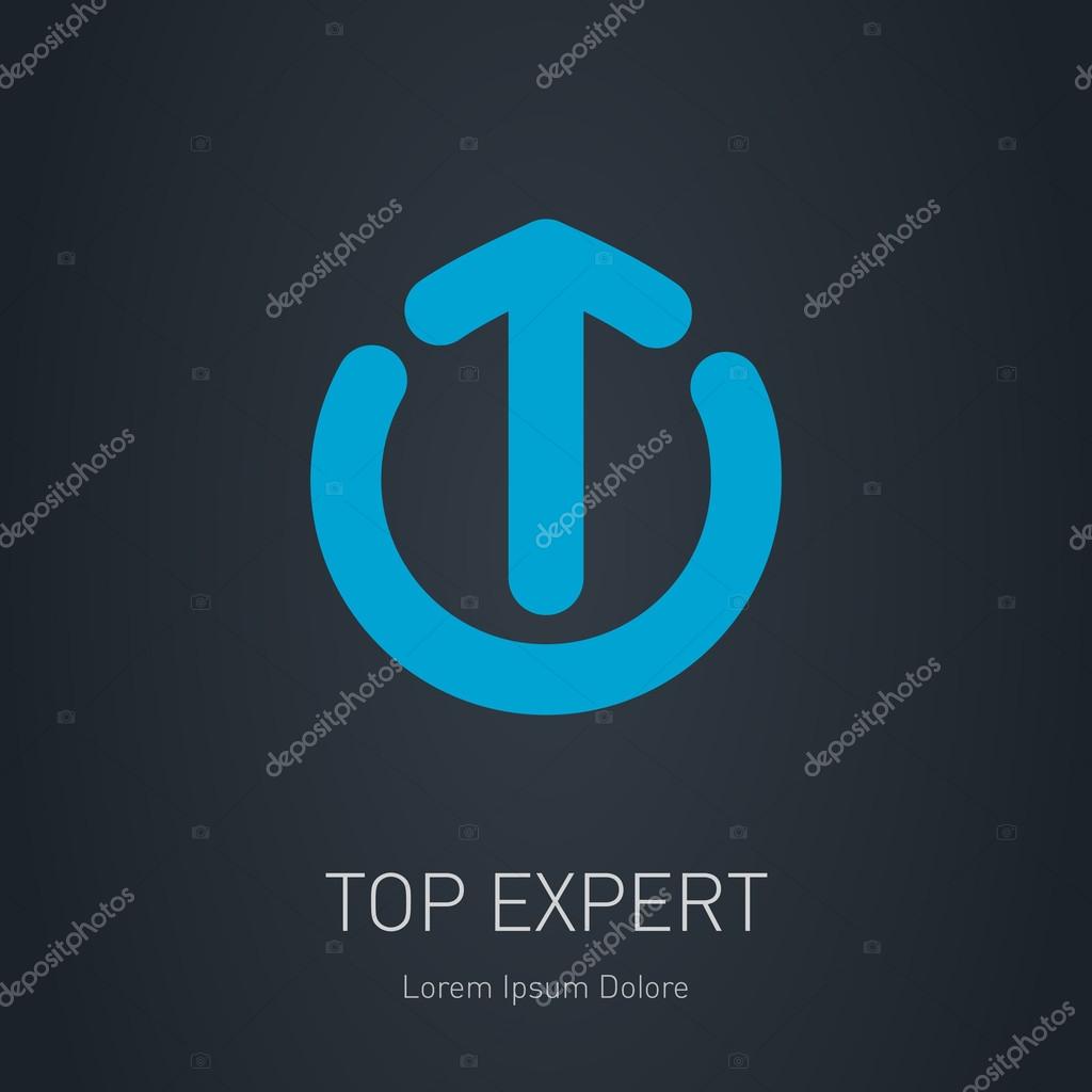 Blue logo template against black background
