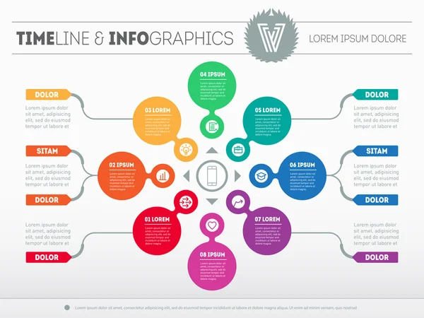 Obchodní infographic s kruhy a šipky — Stockový vektor