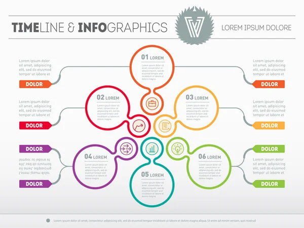 Infografica aziendale con cerchi e frecce — Vettoriale Stock