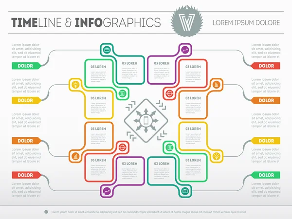 Infografica aziendale con cornici quadrate — Vettoriale Stock