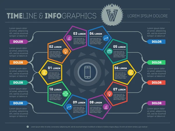 Modelo de design de Infográfico de Negócios — Vetor de Stock