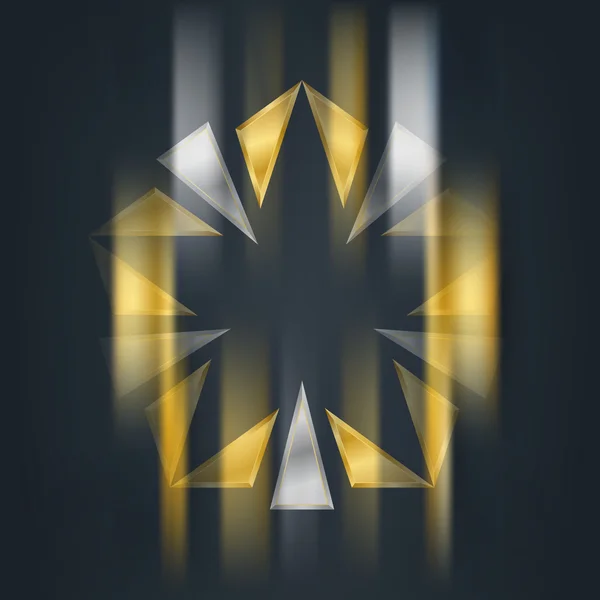 Étoile d'or et d'argent avec effet flou — Image vectorielle