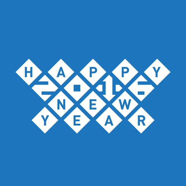 Blaue Neujahrsgrußkarte — Stockvektor