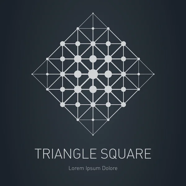 Romb z kwadratów i trójkątów — Wektor stockowy