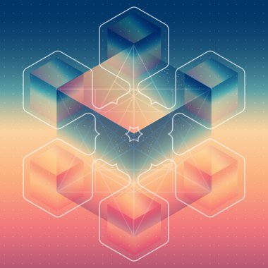 Soyut izometrik küpleri