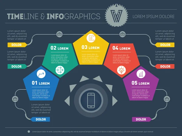 Informe con logo e iconos — Vector de stock