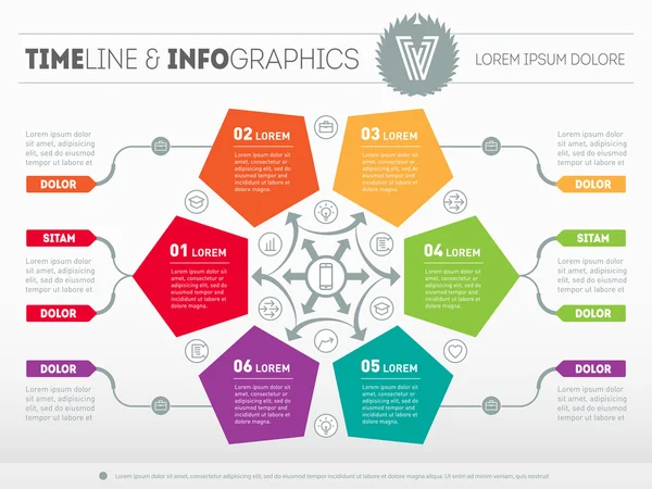 Concept avec 6 options — Image vectorielle