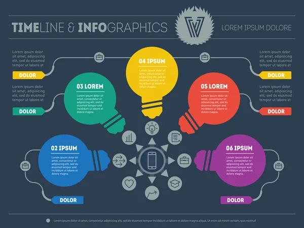 Concepto de negocio con cinco opciones — Archivo Imágenes Vectoriales