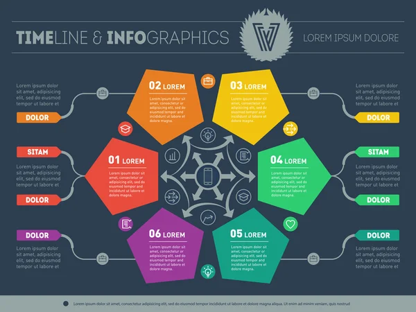 Modèle Web pour diagramme circulaire ou présentation — Image vectorielle