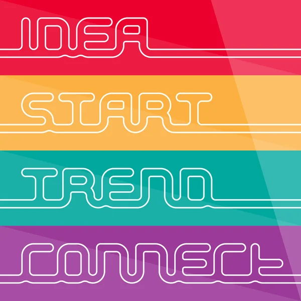 Idea, start, trend, connect words — Stockový vektor