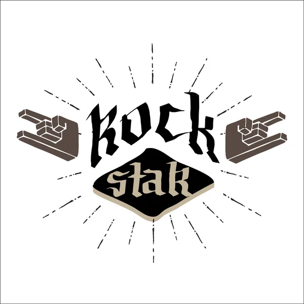 Rock Star - emblema retrô — Vetor de Stock