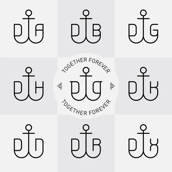 Λογότυπο με άγκυρα και γράμματα — Διανυσματικό Αρχείο