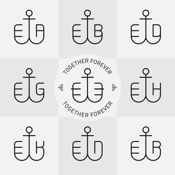 Çapa ve harfler ile logo — Stok Vektör