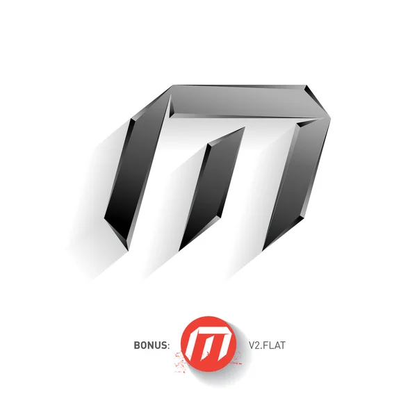 Літера M металевий шрифт . — стоковий вектор