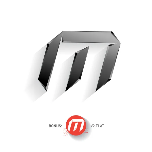 Letter M metal fuente . — Vector de stock