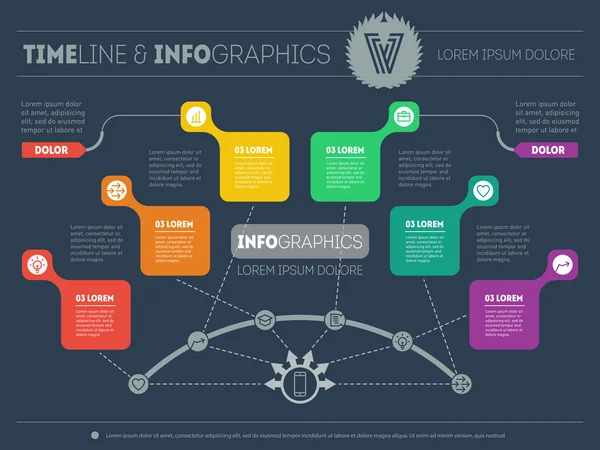Plantilla de diapositiva de presentación o infografía empresarial — Archivo Imágenes Vectoriales