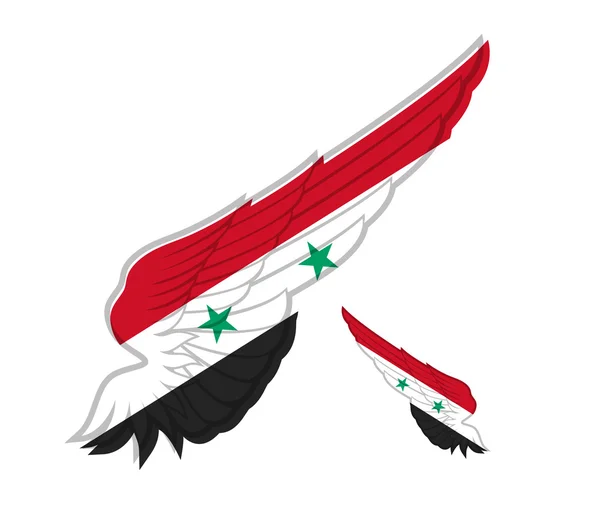 Vlajka Sýrie na abstraktní křídlo — Stockový vektor