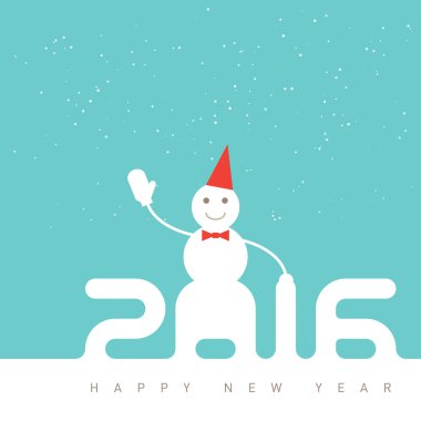 mutlu kardan adam ile tebrik kartı