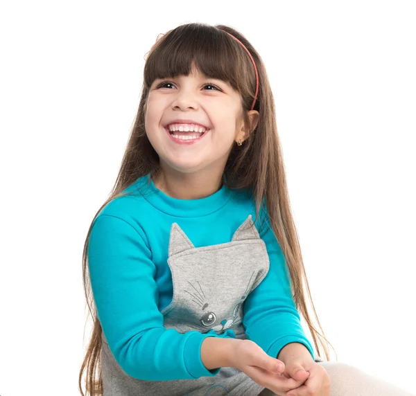 Portrait of cute laughing little girl — Stock Photo, Image