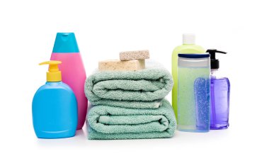 Banyo ürünleri beyazda izole