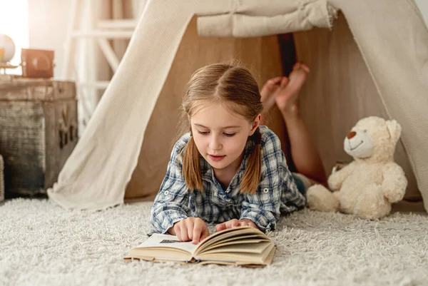 Nice little girl with paper book — Stock Photo, Image