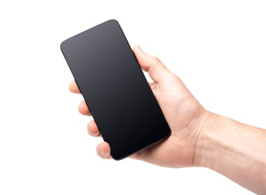 Boş ekranlı akıllı telefonu tut