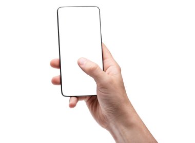 Dikey duran boş ekranlı akıllı telefon