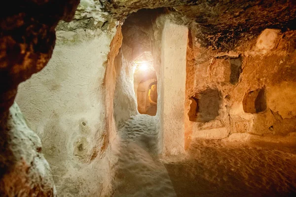 Cappadocia地下城市内部通道 — 图库照片