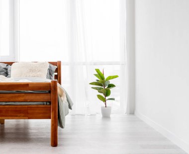 Yataklı modern iç mekan