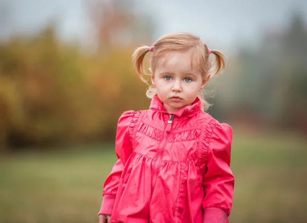 Kleines süßes Mädchen auf dem Spaziergang — Stockfoto