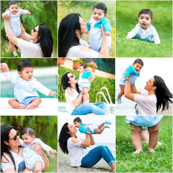 Hispanic woman and her baby — Stock Photo, Image