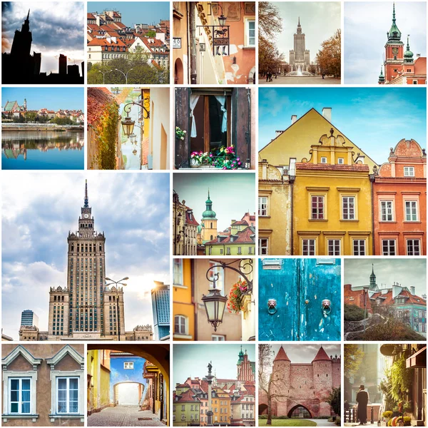 Collage av bilder från Warszawa — Stockfoto