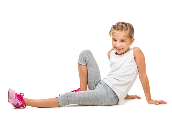 Little girl goes in for sports — Stock Photo, Image