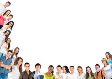 Mutlu genç insanlar grubu