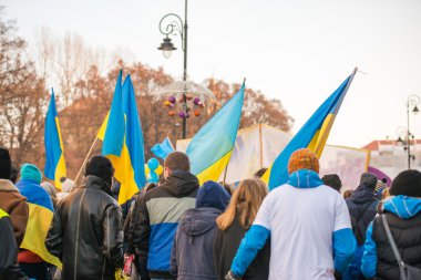 march of solidarity with Ukraine clipart