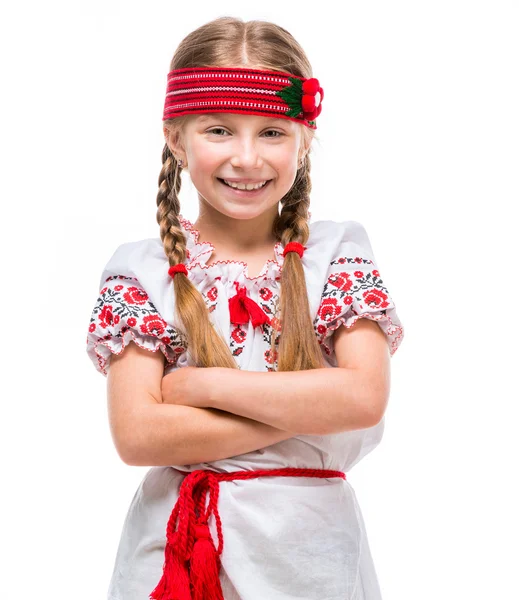 Дівчинка в українському костюмі — стокове фото