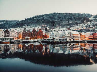 Bruges 'de akşam manzarası