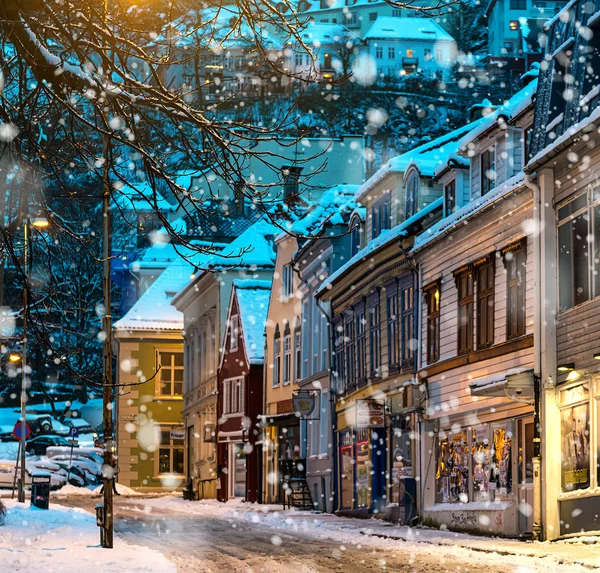 Den historiska delen av Bergens — Stockfoto