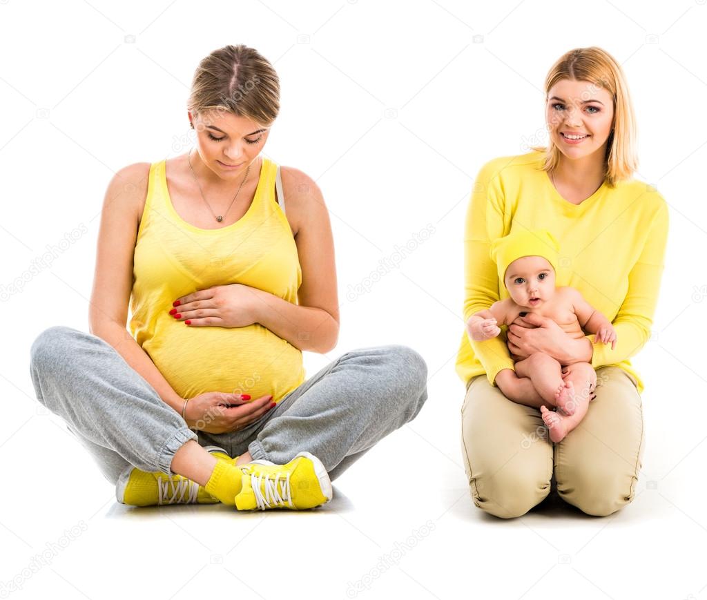 Pregnant woman and her baby