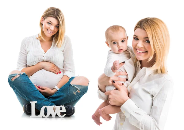 Donna incinta e il suo bambino — Foto Stock