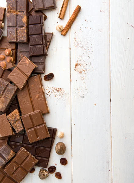 Varietà di gustoso cioccolato — Foto Stock