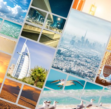 Dubai DXB fotoğrafları kolaj bir