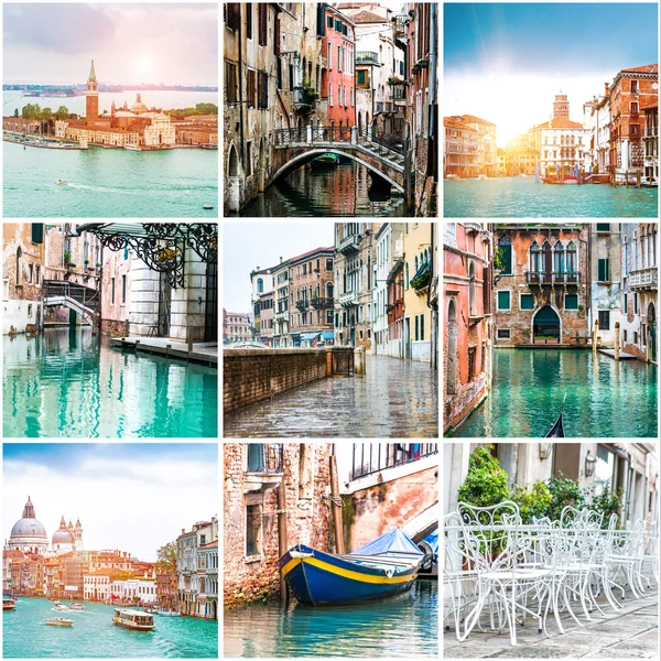 Collage de fotos de Venecia — Foto de Stock