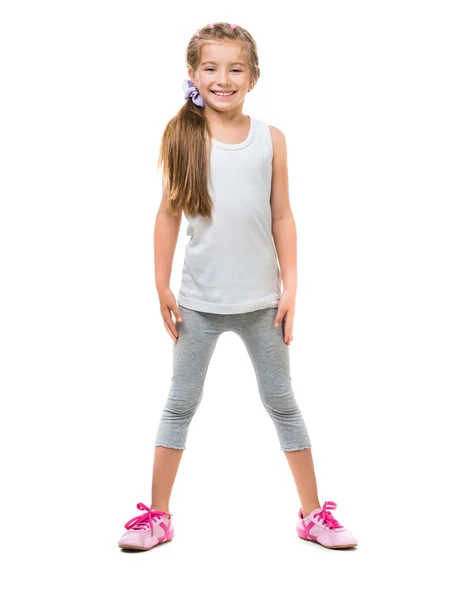 Little girl goes in for sports — Stock Photo, Image